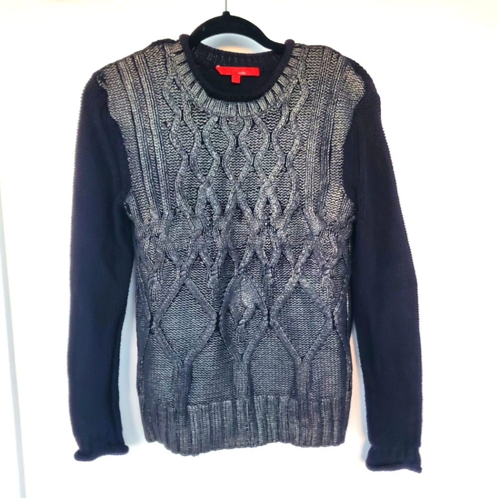 Narciso Rodriguez black/ gunmetal cotton Pullover Medium